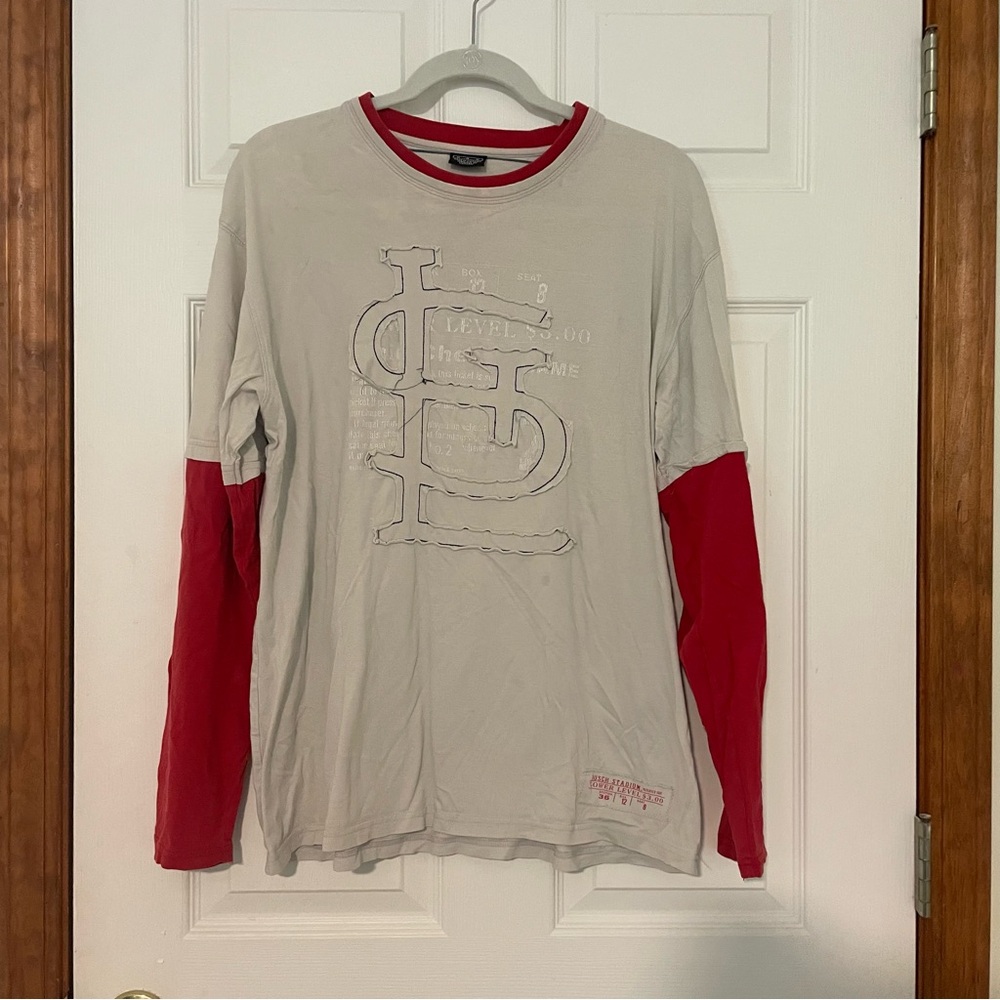 Men's STL Cardinals Red and Gray Long Sleeve Shirt